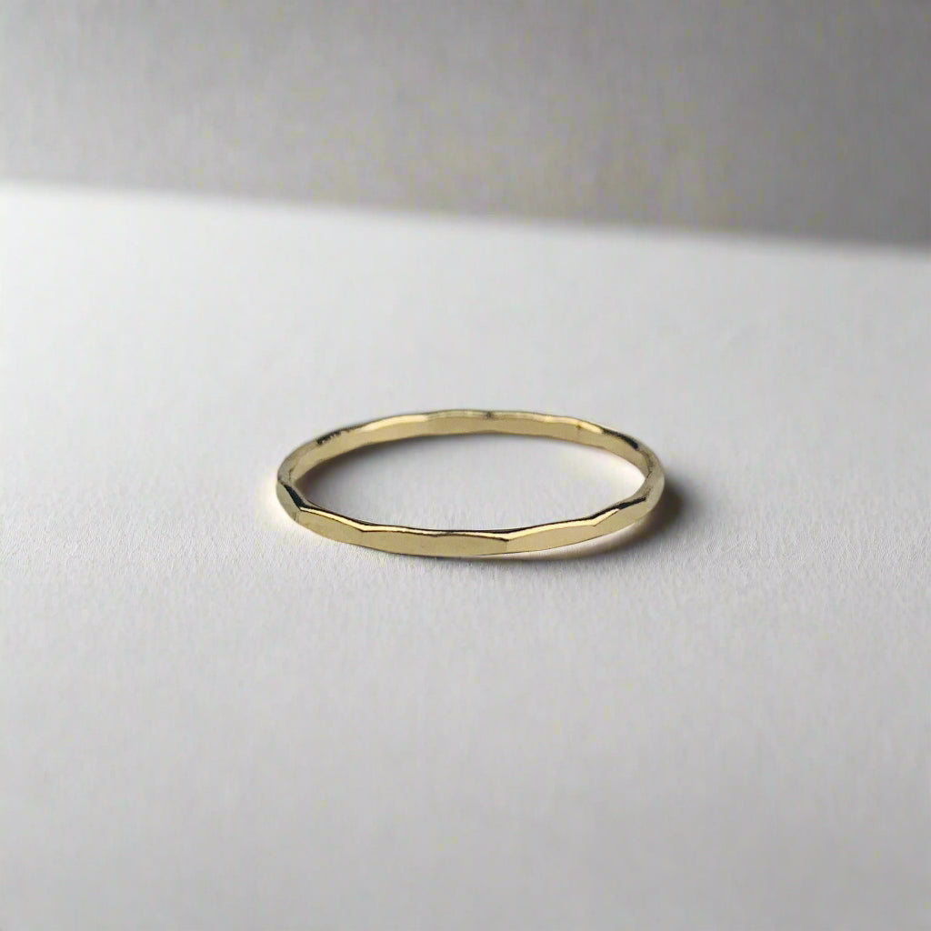 14K Gold Filled 1mm Hammered Stacking Ring / Stackable Ring