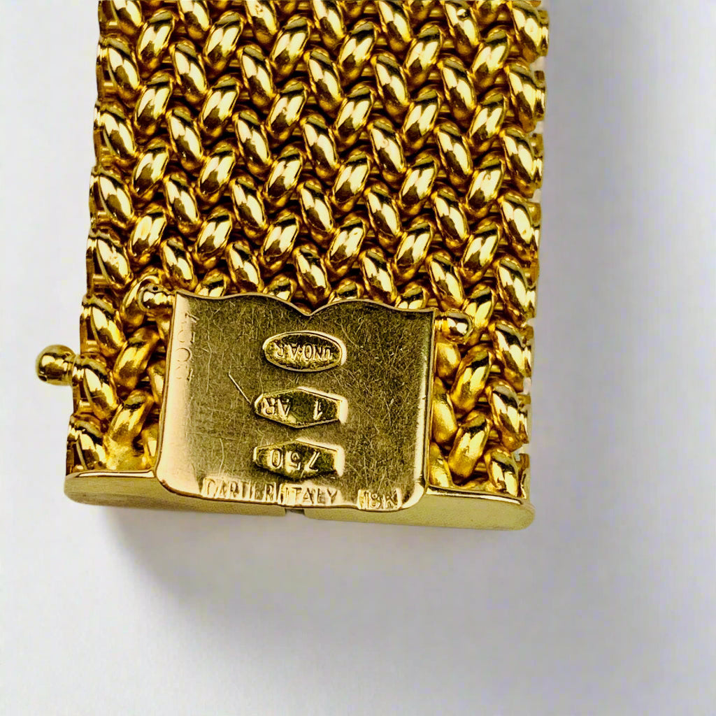 18K Gold Vintage Cartier Mesh Thick Bracelet - Estate Jewelry - 40 grams