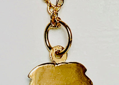 14K Yellow Gold Baked Green Enamel Marijuana Leaf / Cannabis Leaf Charm / Pendant optional 14K Gold/GF Cable Link Chain 16" or 18"