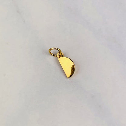 14K Yellow Gold Tiny Delicate Enamel 3D Lemon Slice Pendant / Charm with optional 14K Gold Cable Link Chain