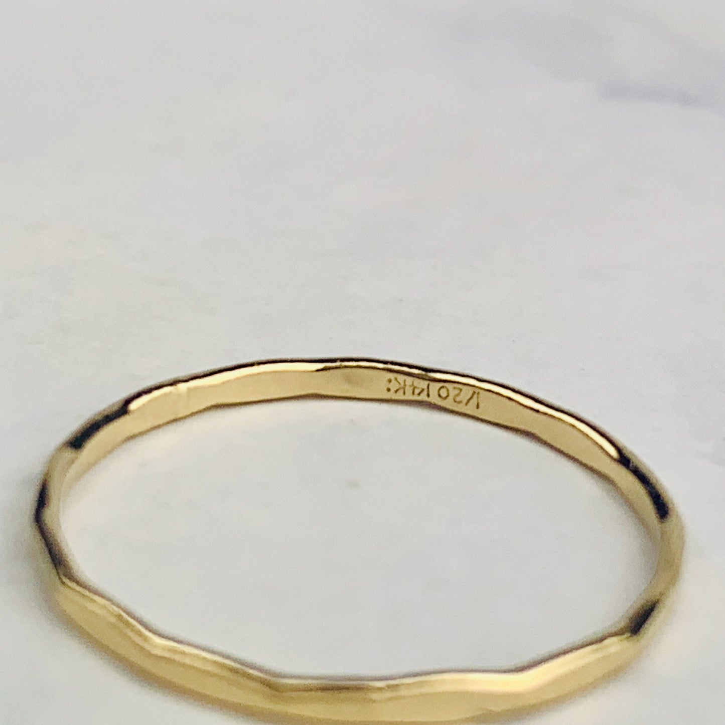 14K Gold Filled 1mm Hammered Stacking Ring / Stackable Ring