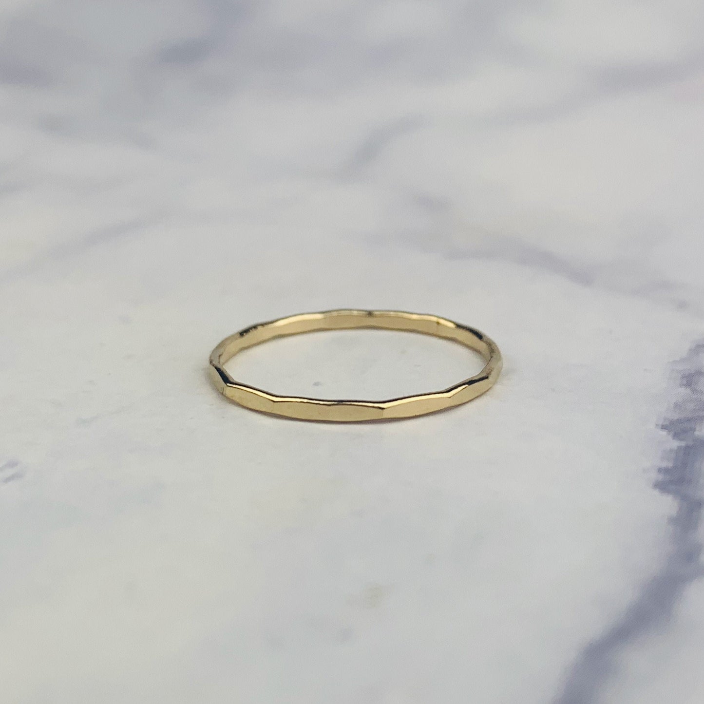 14K Gold Filled 1mm Hammered Stacking Ring / Stackable Ring