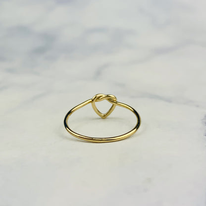 Gold Filled Heart Shaped Knot / Lover's Knot Stackable Ring 0.97mm