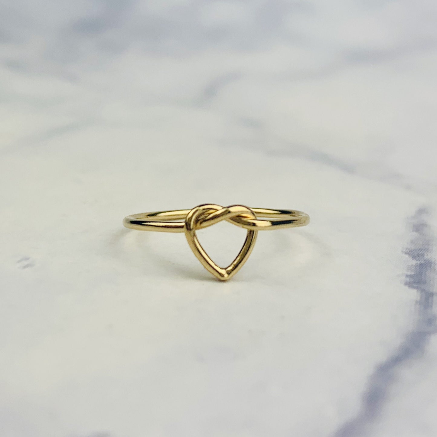 Gold Filled Heart Shaped Knot / Lover's Knot Stackable Ring 0.97mm