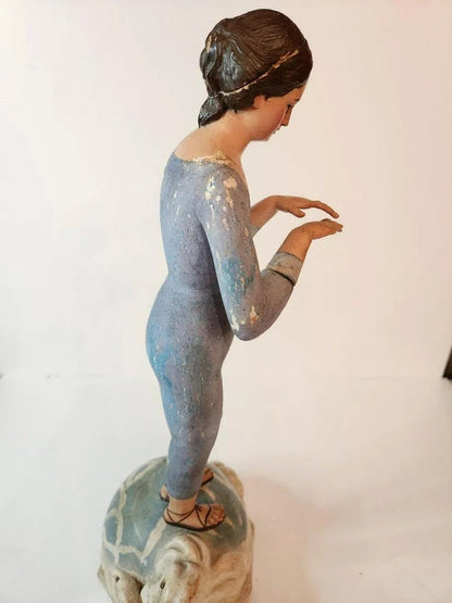 Antique "La Immaculada" Polychromed 19th Century Santos Figural Carving - Estate of Sonia Rivelli Jiavis