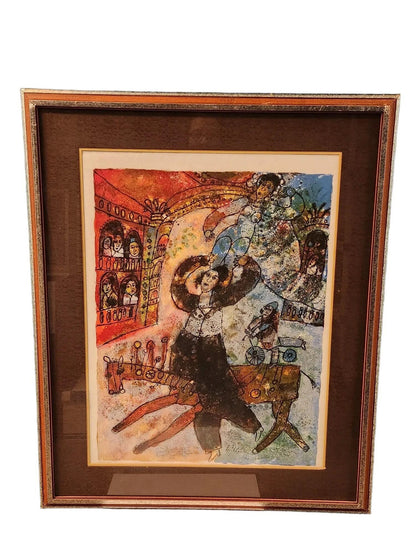 Theo Tobiasse Signed/Numbered "Le theatre des amants" (1973) Color Lithograph on Wove paper - Estate