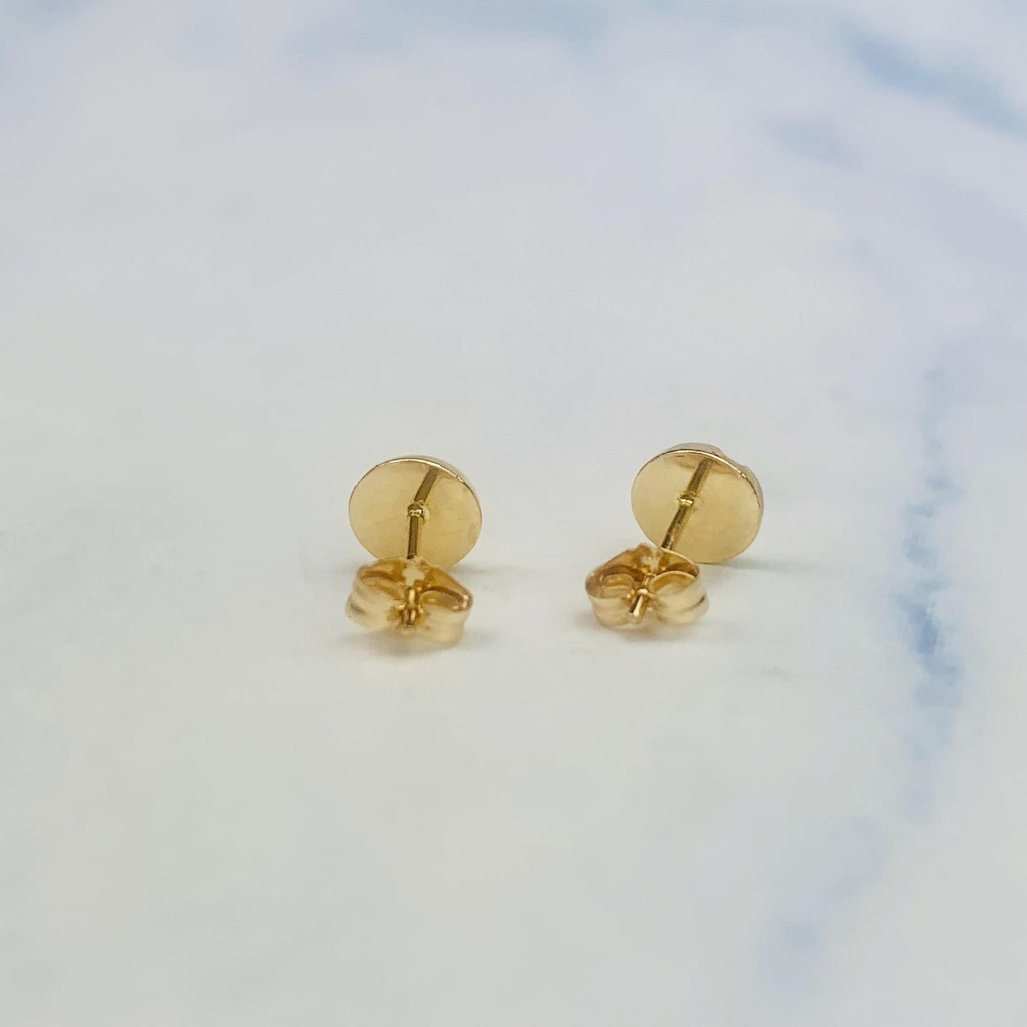 14K Yellow Solid Gold Small Screw-head / Screw Top / Nail Head Stud Earrings - Solid Gold