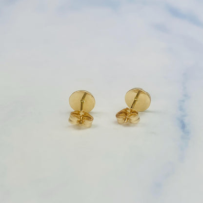 14K Yellow Solid Gold Small Screw-head / Screw Top / Nail Head Stud Earrings - Solid Gold